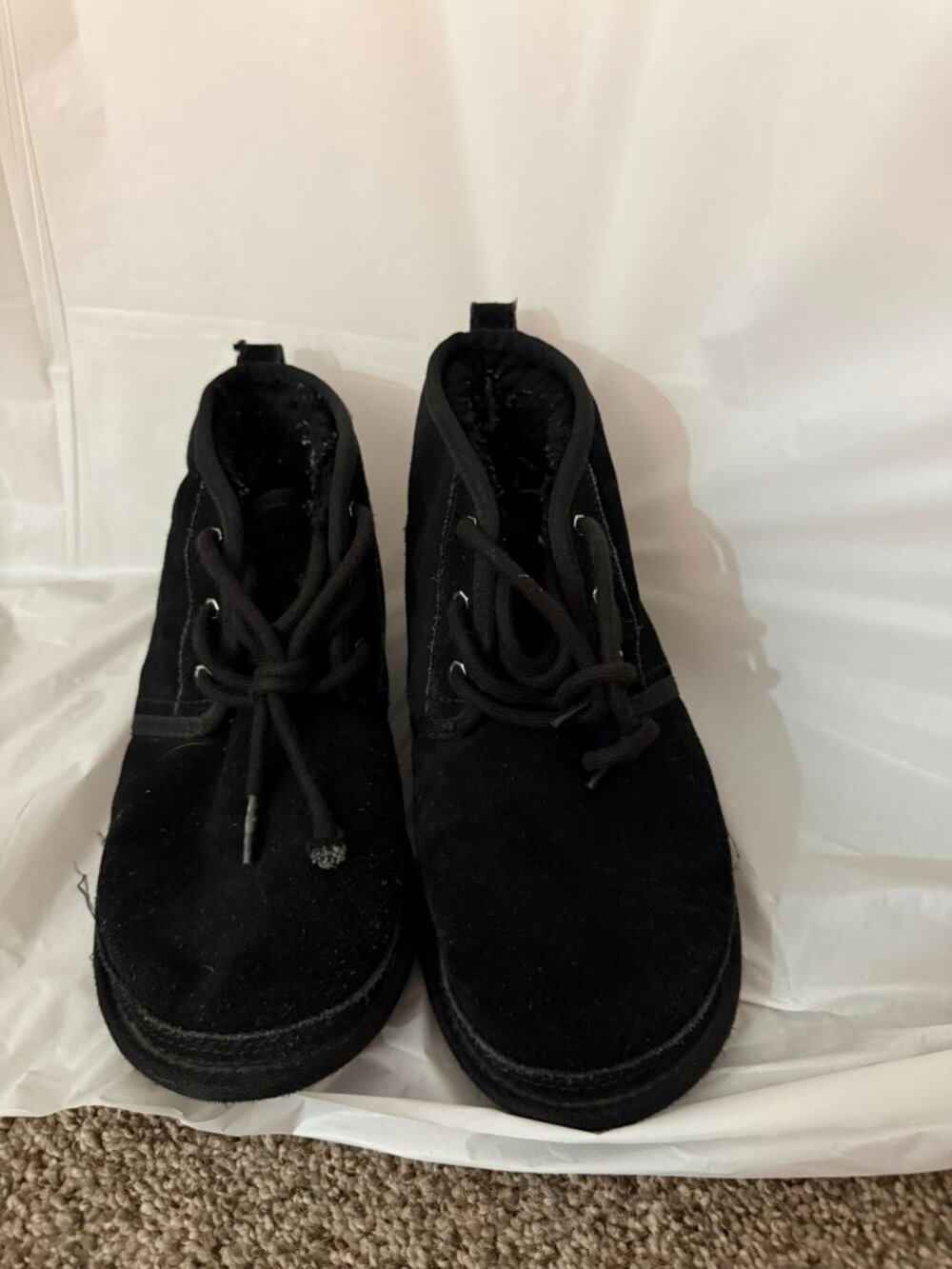 UGG Australia Womens Neumel Black Suede Chukka Ankle Boots Shoes Size 6 1017320